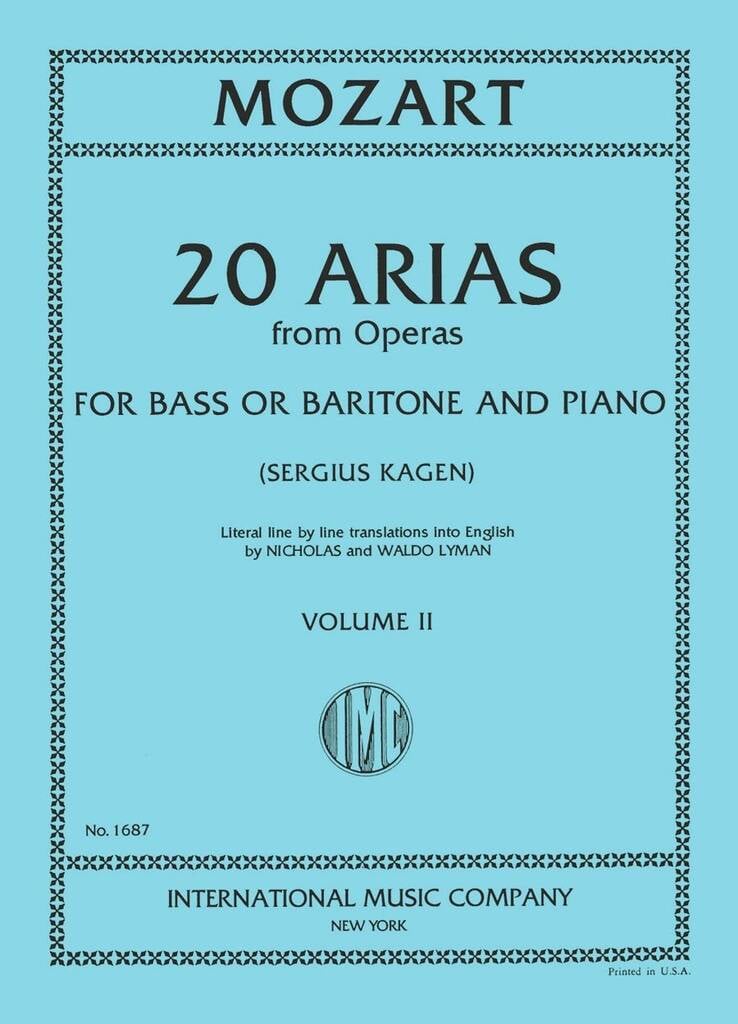 Arie Per Basso O Baritono Da Opere (20) Vol. 2